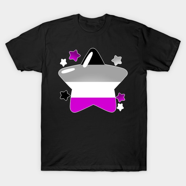 LGBTQ+ Pride Flag Stars - Asexual T-Shirt by leashonlife